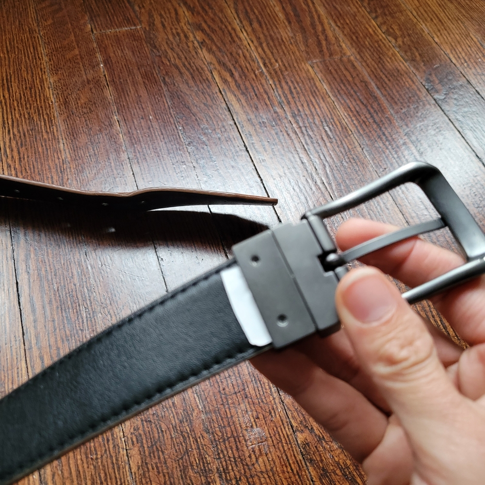 Nike Men's Golf Belt Reversible Textured Leather, Black/Brown 41" - Picture 3 of 12